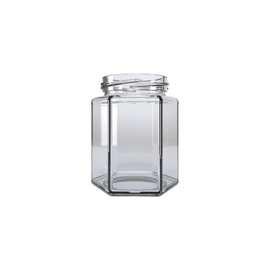 Frasco hexagonal 250 mL - caja de 12 piezas | Tapa no incluida