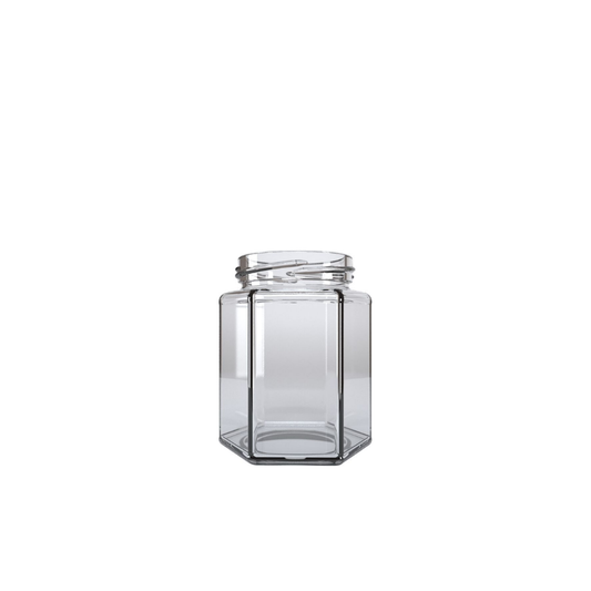 Frasco hexagonal 250 mL - caja de 12 piezas | Tapa no incluida